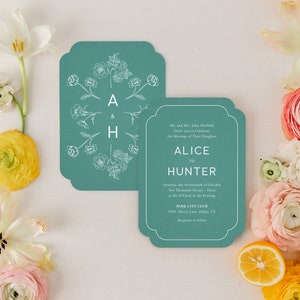 Full Bloom Wedding Suite Color Paper Wedding Invitations image 4