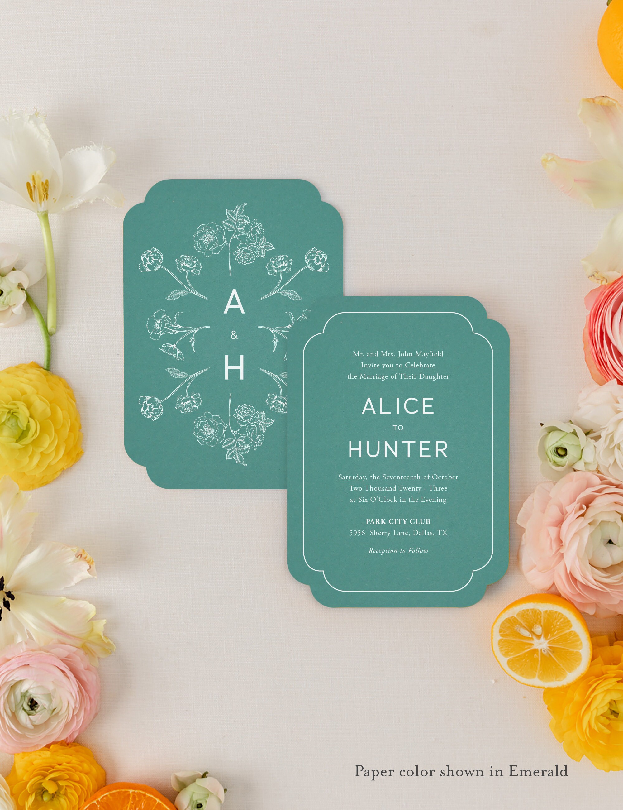 Full Bloom Wedding Suite | Color Paper Wedding Invitations - Etsy