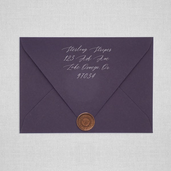 Dark Purple Wedding Envelopes | Pointed Flap Envelopes