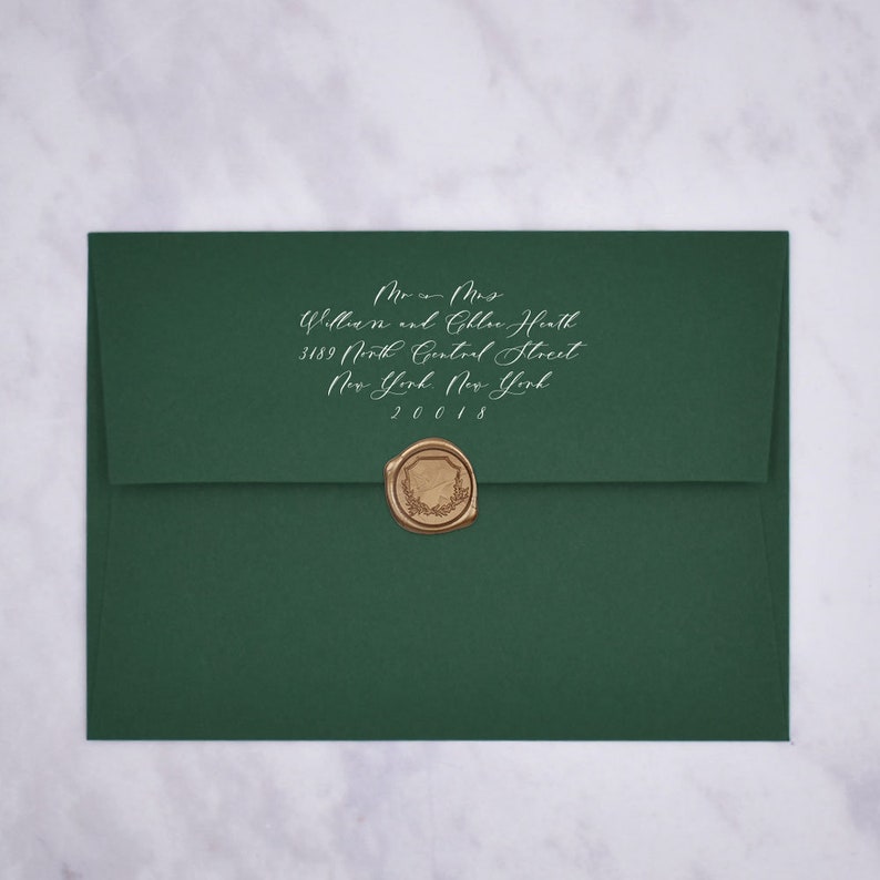 Forest Straight Flap Envelopes Dark Green Envelopes Etsy