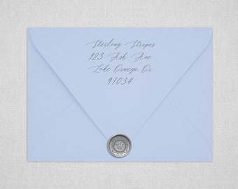 Azure Blue Wedding Envelopes | Light Blue Pointed Flap Envelopes