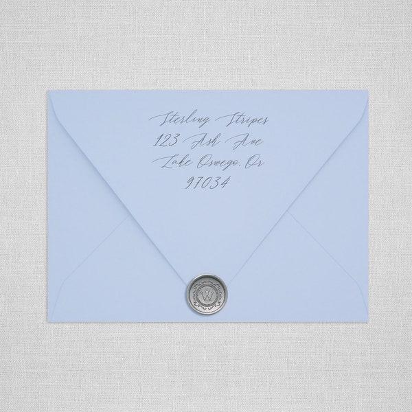 Azure Blue Wedding Envelopes | Light Blue Pointed Flap Envelopes