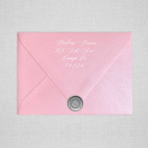Buste nuziali metalliche al quarzo rosa / Buste con lembo appuntito metallizzato rosa chiaro