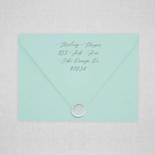 Park Green Wedding Envelopes | Mint Green Pointed Flap Envelopes