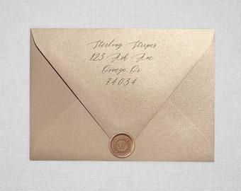 Sand Metallic Wedding Envelopes | Beige Metallic Pointed Flap Envelopes