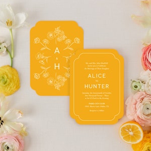 Full Bloom Wedding Suite Color Paper Wedding Invitations image 2