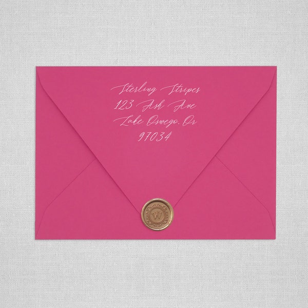Fuchsia Pink Wedding Envelopes | Pink Pointed Flap Envelopes