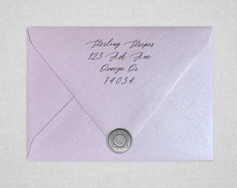 Light Purple Metallic Wedding Envelopes | Pointed Flap Envelopes