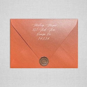 Flame Metallic Wedding Envelopes | Orange Metallic Pointed Flap Envelopes