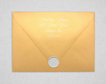 Gold Metallic Wedding Envelopes | Pointed Flap Envelopes