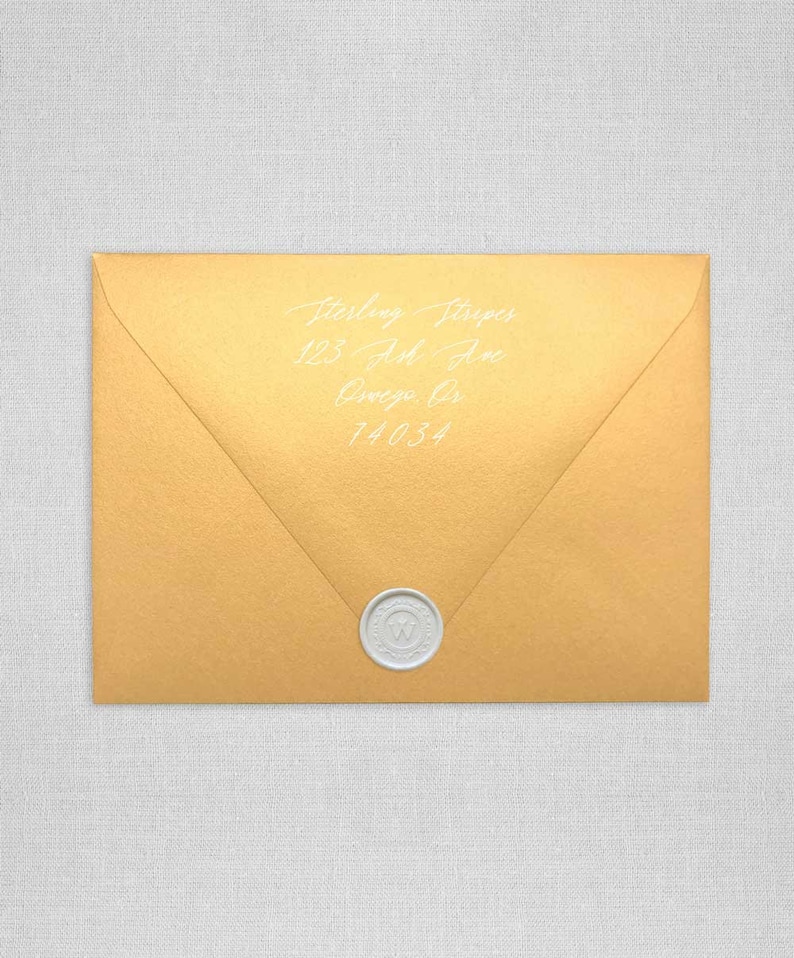 Gold Metallic Wedding Envelopes Pointed Flap Envelopes Etsy