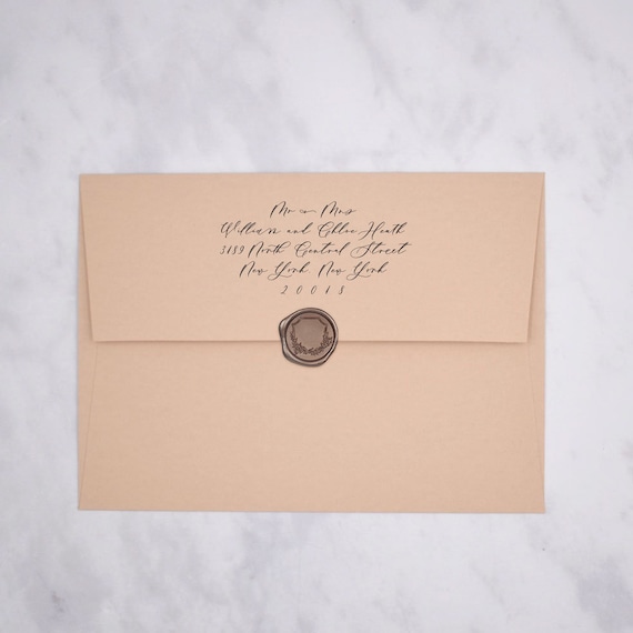 Enveloppes en pierre Enveloppes à rabat droit | Enveloppes de mariage  beiges | Enveloppes marron clair