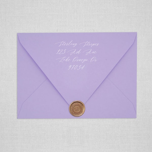 Lavender Wedding Envelopes | Pointed Flap Envelopes