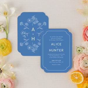 Full Bloom Wedding Suite Color Paper Wedding Invitations image 3