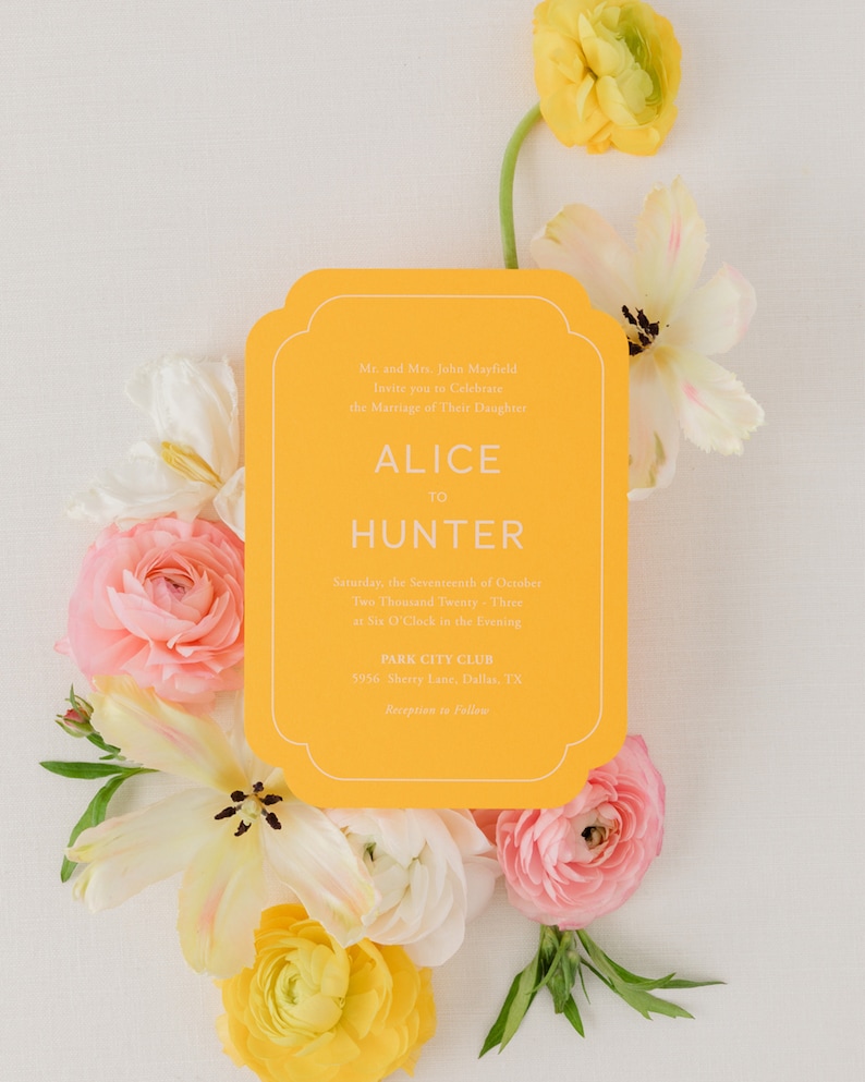 Full Bloom Wedding Suite Color Paper Wedding Invitations image 1