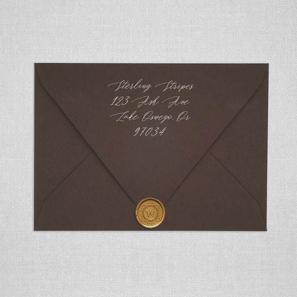 Dark Brown Wedding Envelopes | Pointed Flap Envelopes