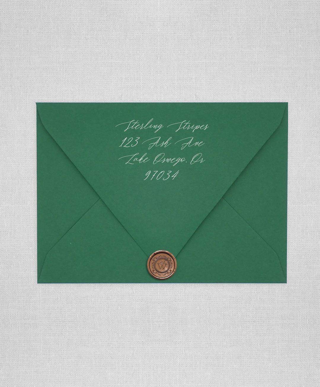Lockwood Green Wedding Envelopes Green Pointed Flap Envelopes Etsy
