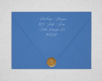 Enveloppes de mariage Adriatique | Enveloppes à rabat bleu pointu