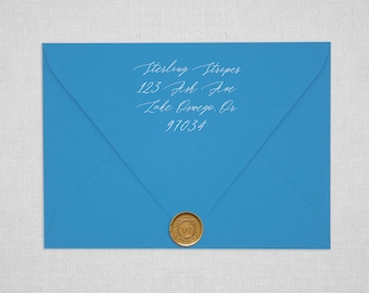 Enveloppes de mariage bleu Tabriz | Enveloppes à rabat pointu bleu vif