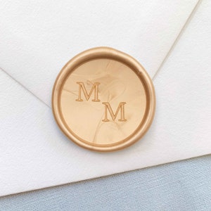Classic Monogram Simple Wax Seals | Self Adhesive Wax Seal Stickers | 25 Pack