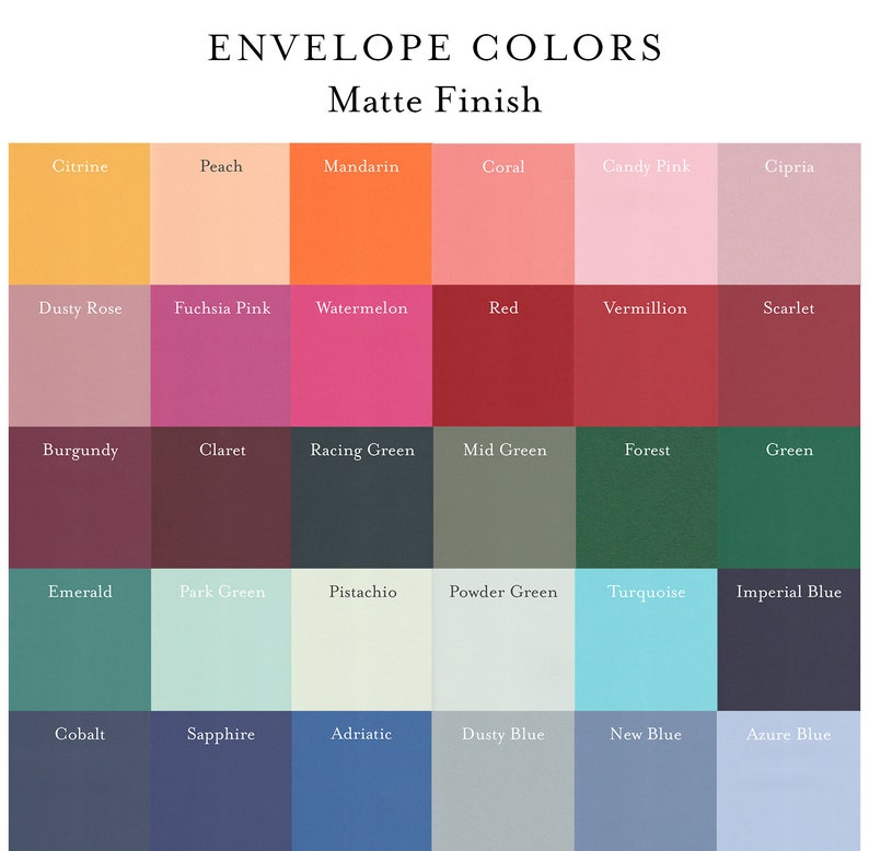 Colored A+ Envelope | Matte Envelopes | A+ Envelopes | 5.75