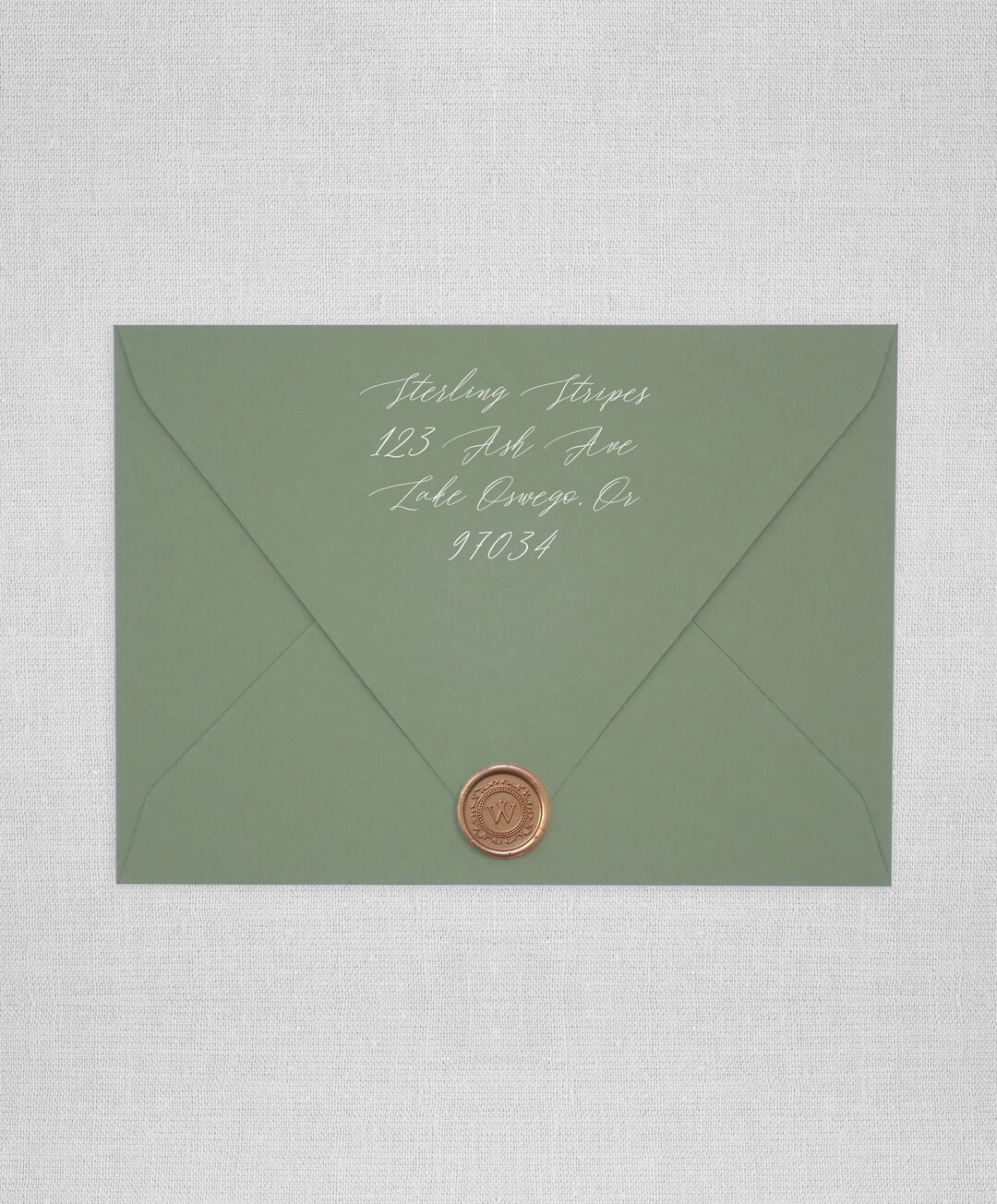 Mid Green Euro Flap Envelopes Sage Green Envelopes Etsy