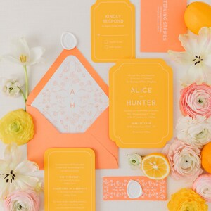 Full Bloom Wedding Suite Color Paper Wedding Invitations image 8