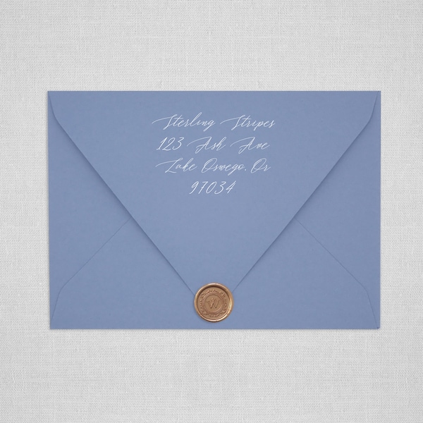 New Blue Wedding Envelopes | Blue Pointed Flap Envelopes