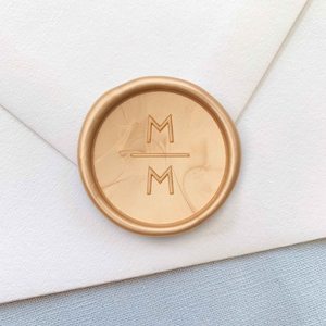 Modern Monogram Wax Seals With Bar Stacked | Self Adhesive Wax Seal Stickers