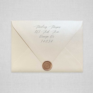 Opal Metallic Wedding Envelopes | Ivory Metallic Pointed Flap Envelopes