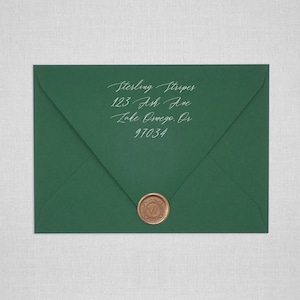 Forest Wedding Envelopes | Dark Green Pointed Flap Envelopes