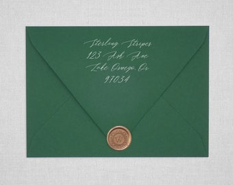 Forest Wedding Envelopes | Dark Green Pointed Flap Envelopes