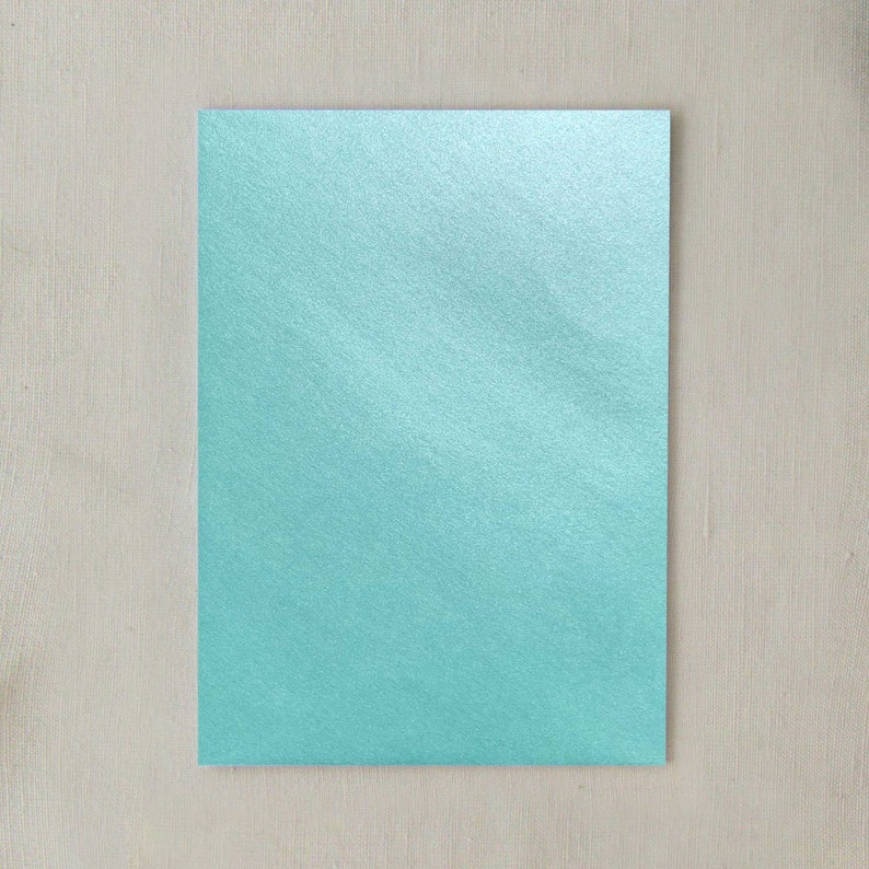 Turquoise Metallic Cardstock Paper Etsy
