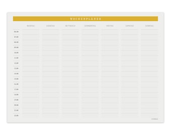 Fleißfabrik Wochenplaner Block DIN A4, 50 Blatt, Creme