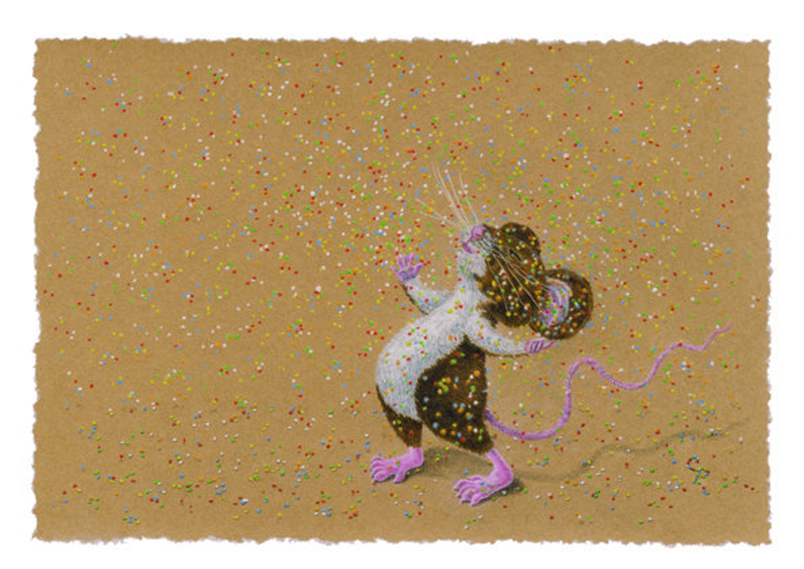 PDF of a Birthday Card Confetti Mouse Etsy