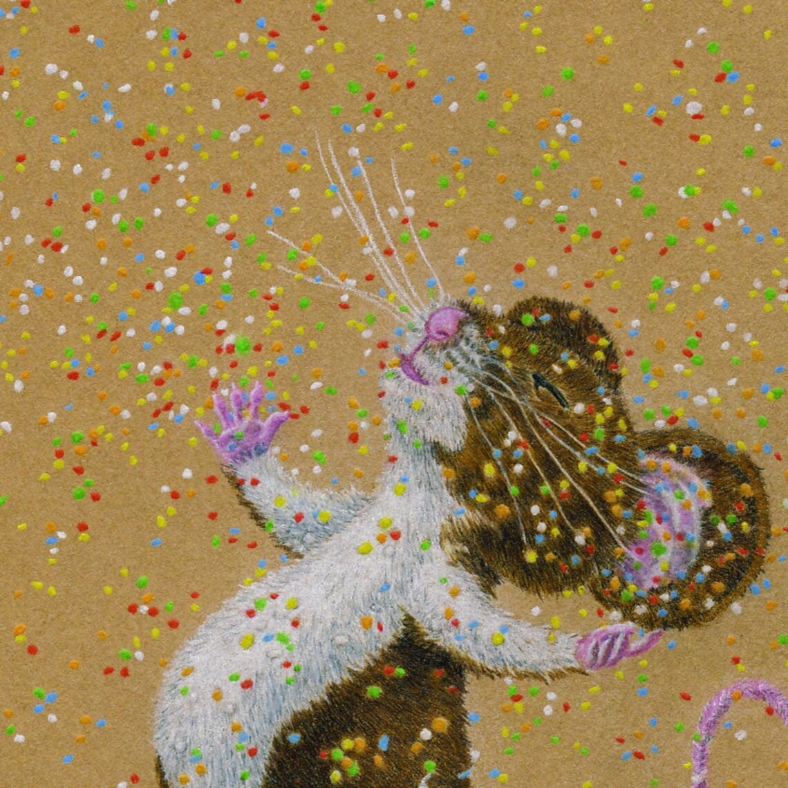 PDF of a Birthday Card Confetti Mouse Etsy