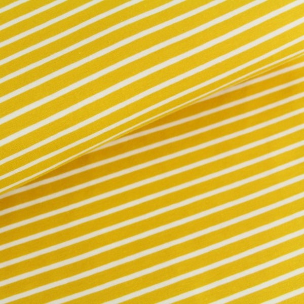 Biojersey stripes - mustard yellow