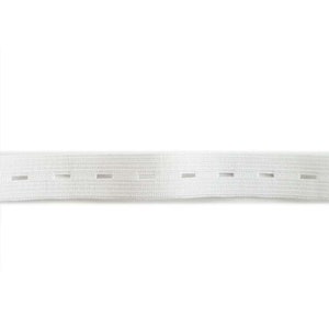 3 m Knopflochgummi, weiß, 18mm