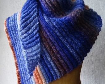 Triangular scarf, shoulder scarf, wool scarf, colour gradient, cape, stole, gift, wool allergy, cuddly blanket, scarf, colourful wool scarf,