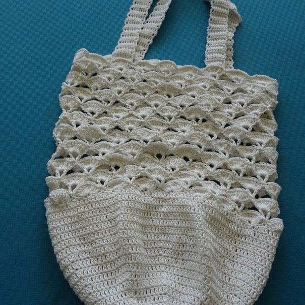 Häkelnetz,   Shopper, Baumwollnetz, Häkeltasche, Einkaufsnetz,  Handarbeit, Häkelarbeit, Tragetasche mit Lochmuster, gehäkelte Tasche,