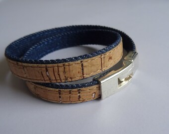 corkamrband, jeans, wrap bracelet, arm jewelry, friendship band,