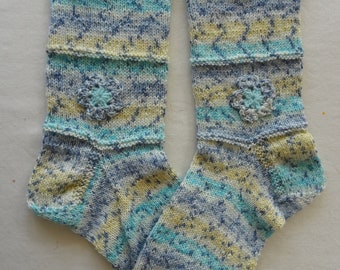 Kuschelsocken, Damensocken, Frühlingssocken, Handstricksocken,  weiche Wollsocken,  Fußwärmersocken, Sommersocken, Mamageschenk,