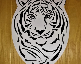 Tiger Tiger Head 3D Mural Ventana Mural Pared Calcomanía Decoración de pared