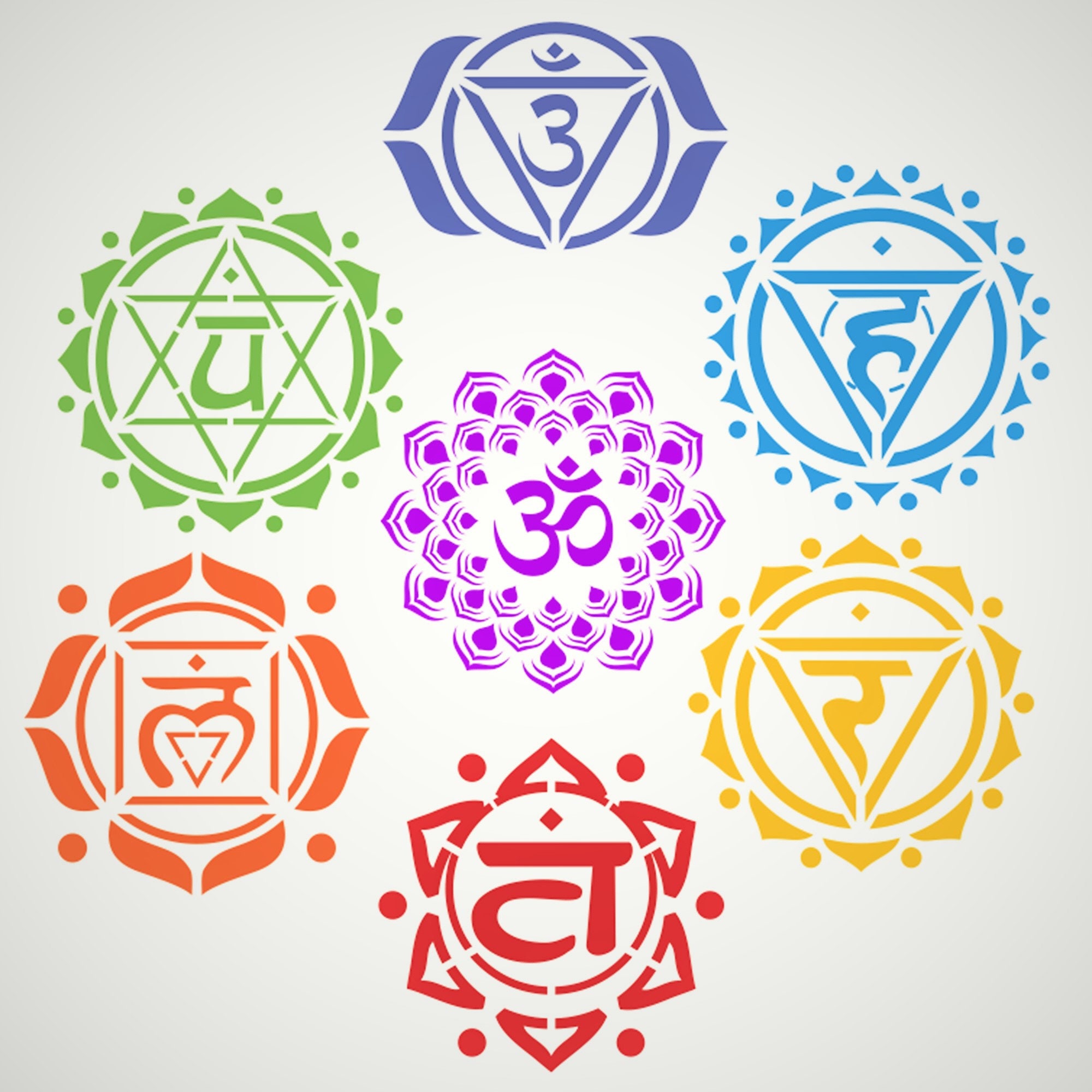 Chakra 7 Chakra Stencil Set 70 270 Mm 2 7 10 6 Etsy