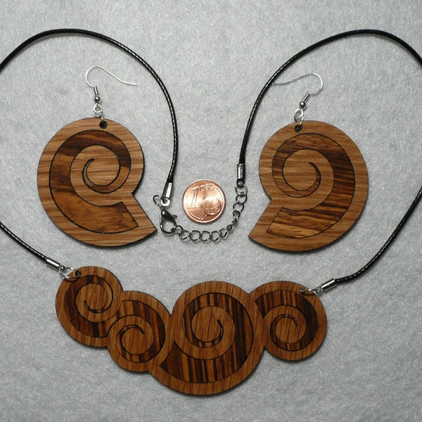 Necklace "SCHNECKE-1" + Earrings set