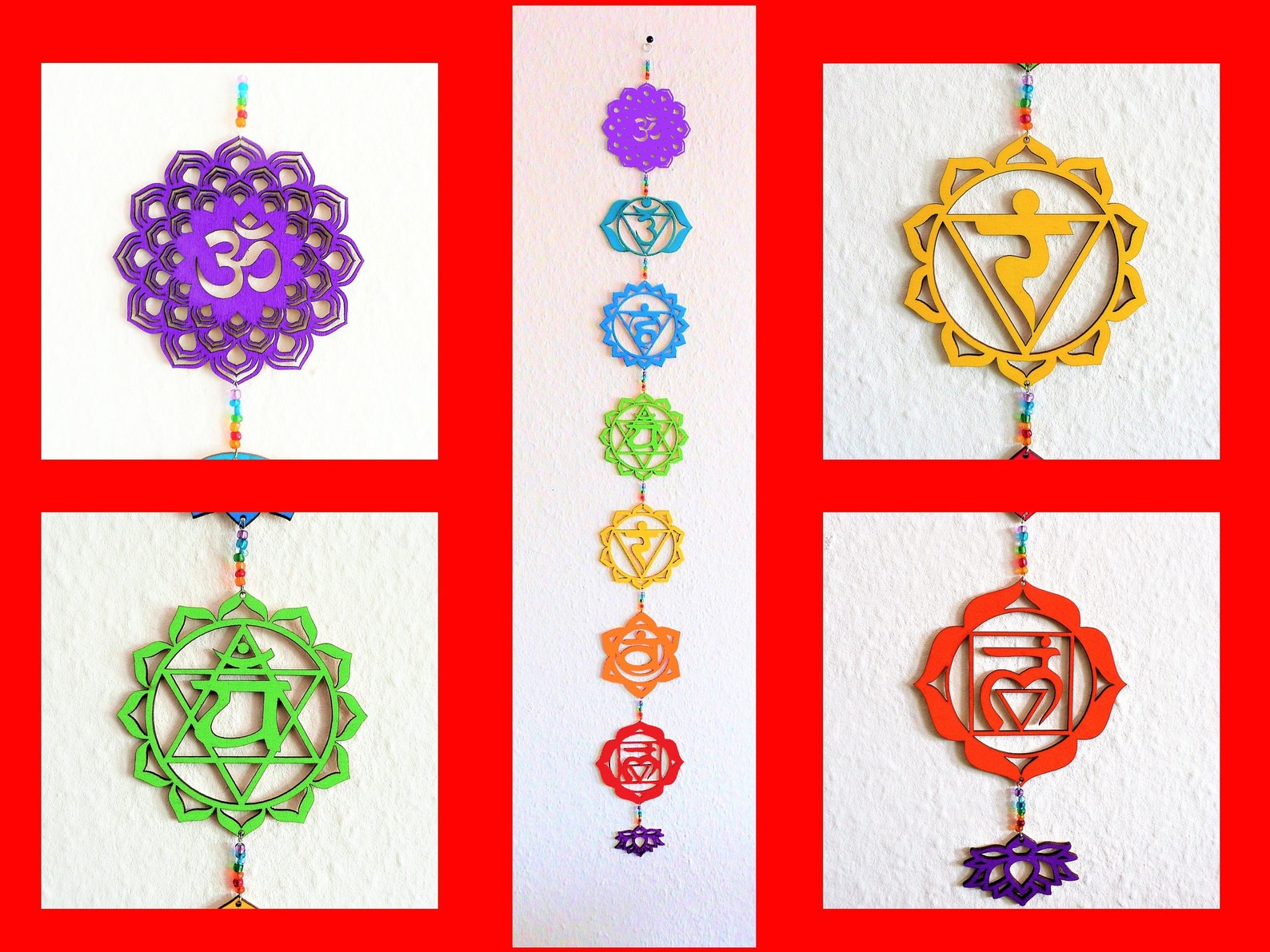 Chakra 7 Chakras Wall Hanging 3D Mural Wood Yoga Etsy UK