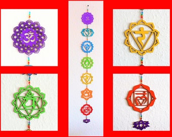 Chakra 7 Chakras Wall Hanging 3D Mural Wood Yoga