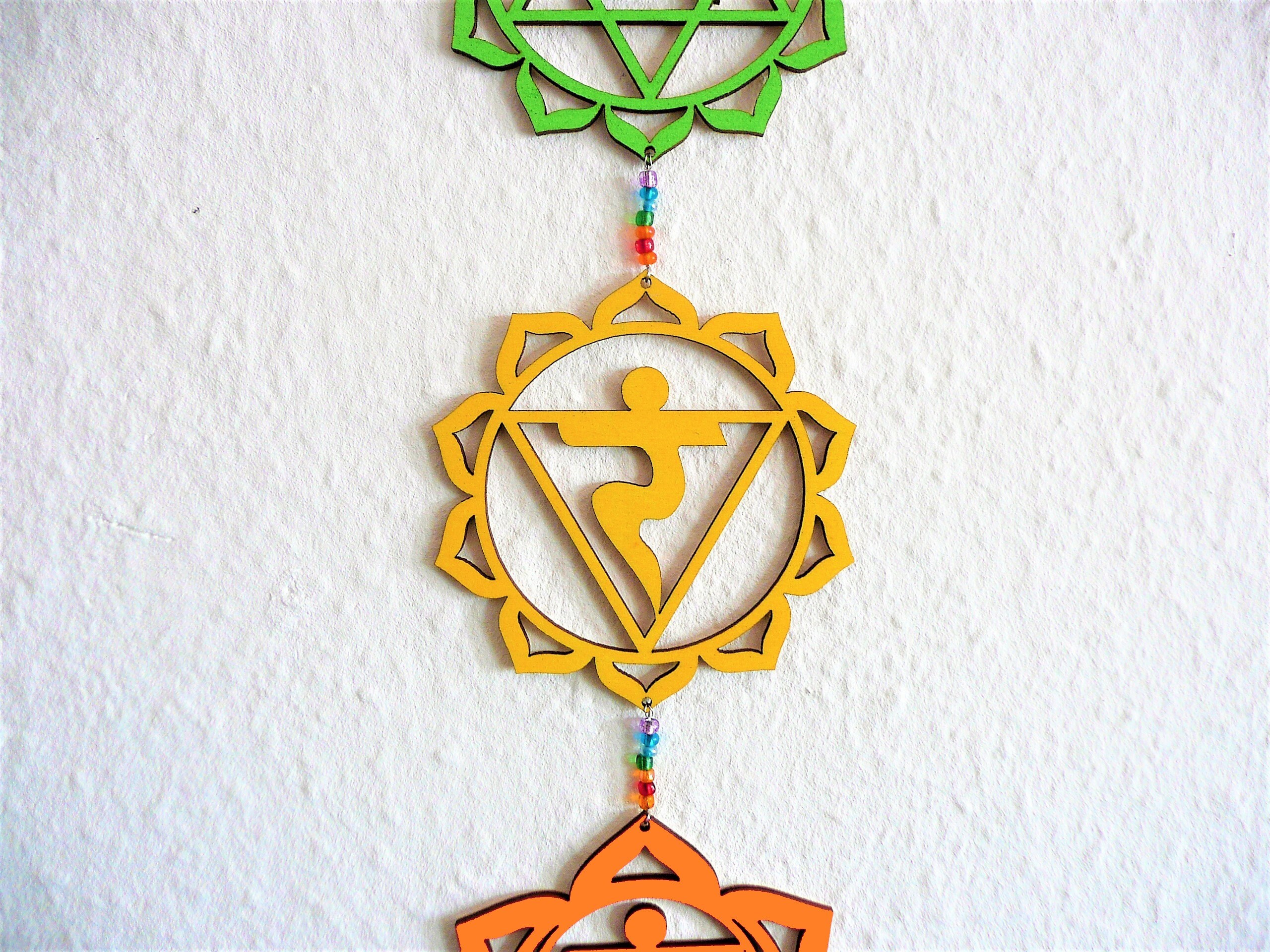 Chakra 7 Chakras Wall Hanging 3D Mural Wood Yoga Etsy UK