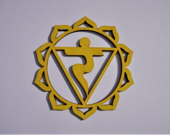 Manipura Solar Plexus Chakra Yoga Mural Wall Art 3D Madera 10cm 20cm 30cm