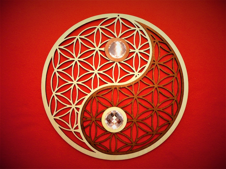Blume des Lebens Yin Yang Wandbild 3D Holz - Etsy.de